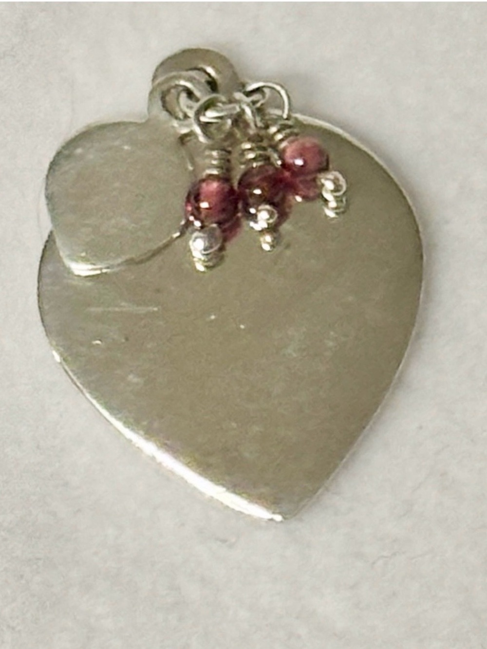 Me&Ro Silver Double Lotus Pendant with Garnet Beads
